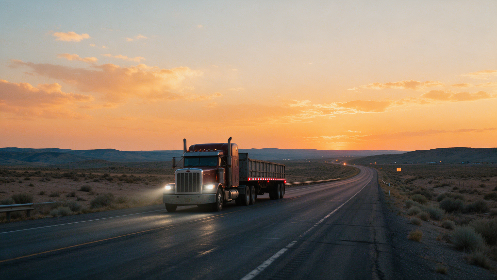 Long-haul truck on an outback highway